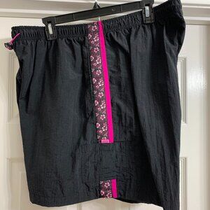 Just My Size Women's Black and Pink Athletic Shorts, Size 22W/24W
